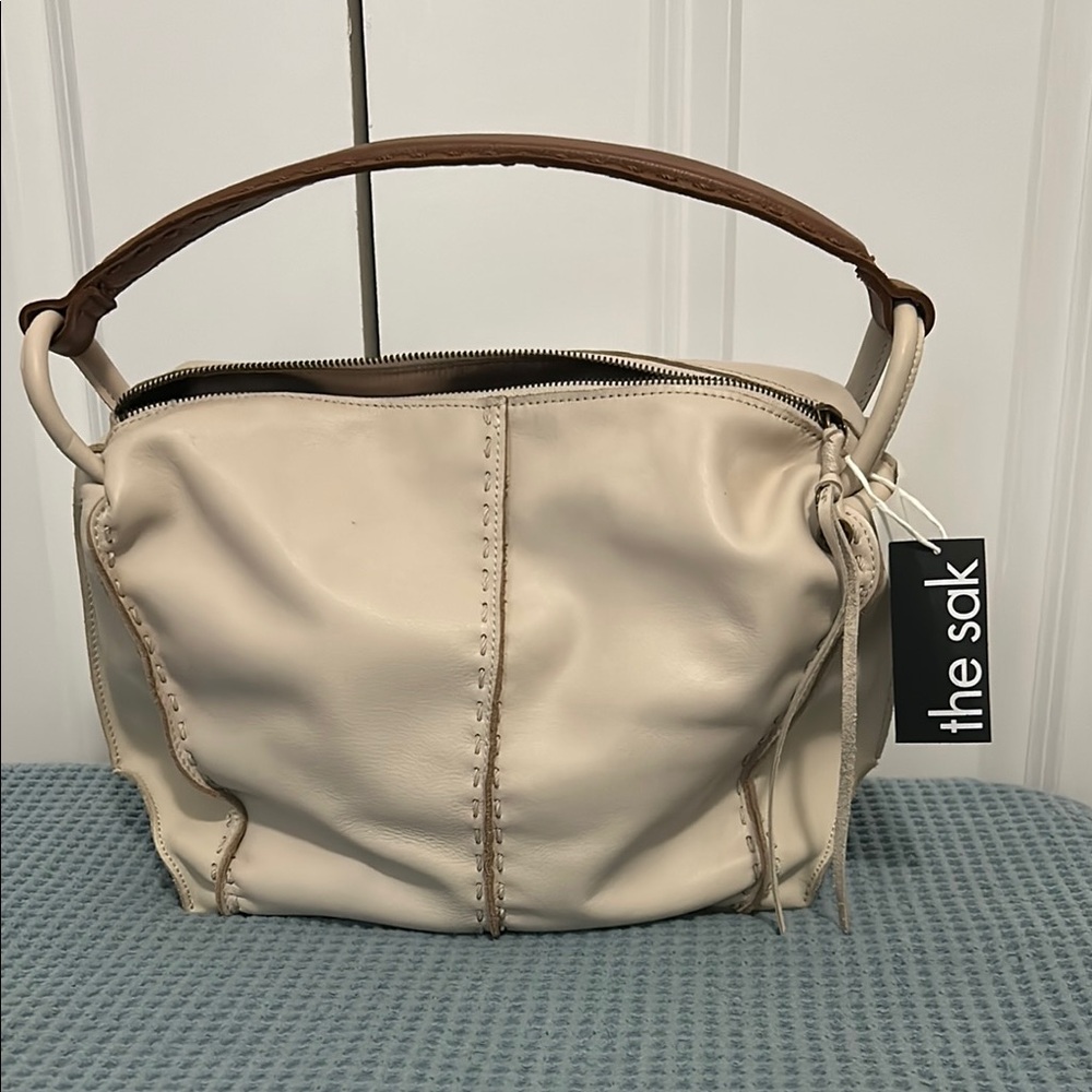 The Sak Cream and Brown Shoulder Bag